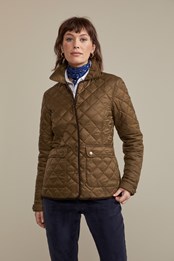 Harlow Womens Short Quilted Jacket Khaki