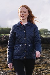 Harlow Womens Short Quilted Jacket Navy