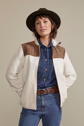 York Womens Quilted Panelled Fleece Cream