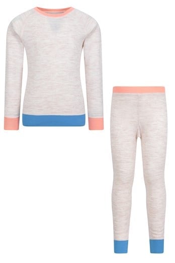 Kids Merino Colour Block Set Beige