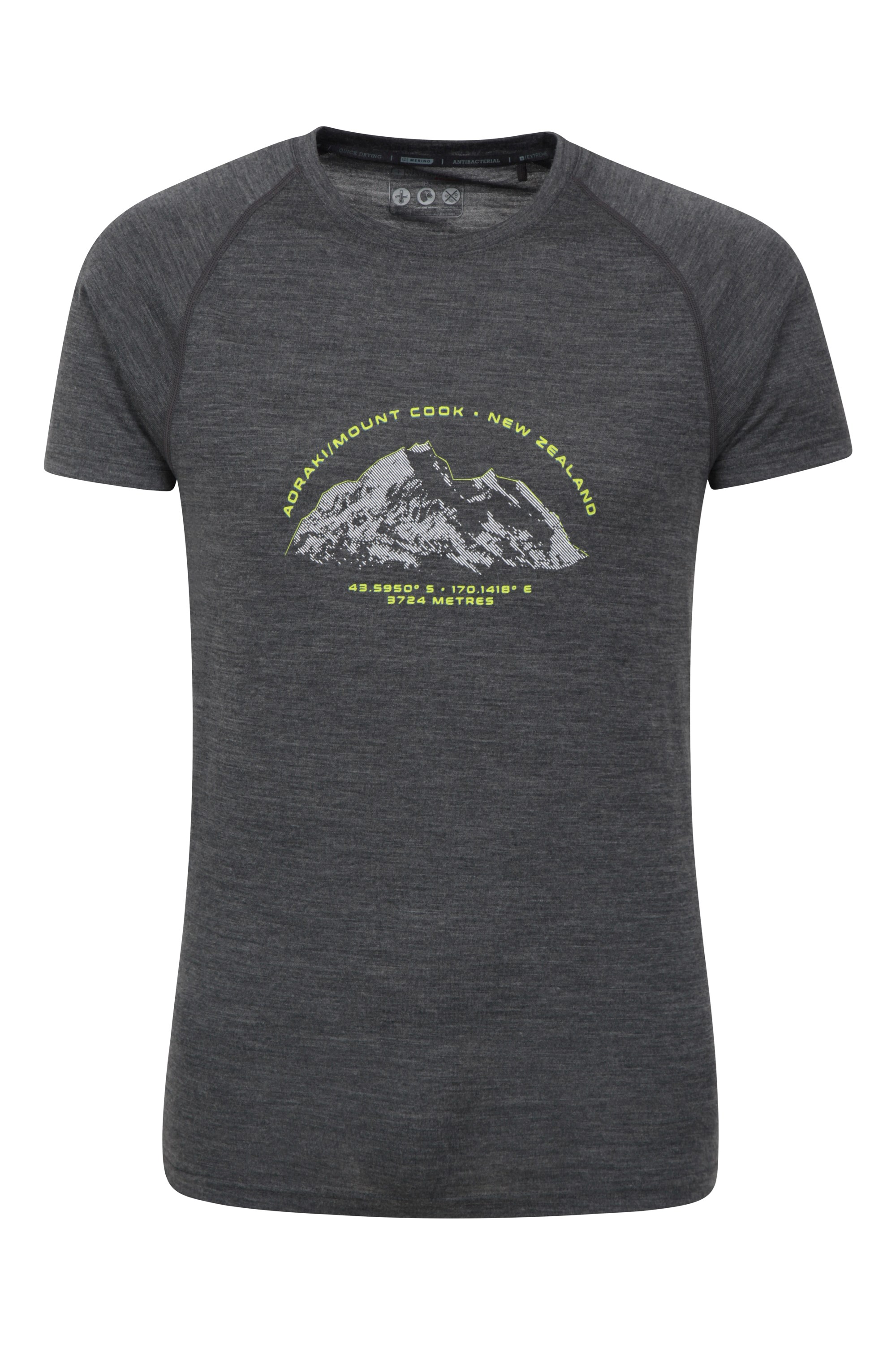 Quest Mens Merino T-Shirt - Grey