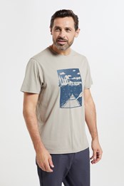 Canoe - Męski T-shirt z bawełny organicznej Kremowy