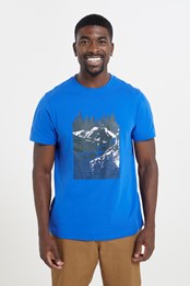 High Contrast Mens Organic T-Shirt Bright Blue