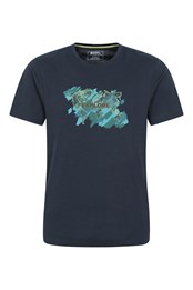 T-shirt Coton Biologique Homme Explore The World Bleu Marine