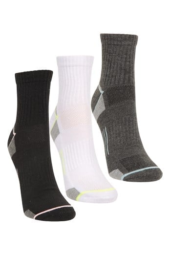 IsoCool Womens Performance Quarter Length Socks Multipack Jet Black