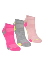 IsoCool Womens Trainer Socks 3-Pack Pink