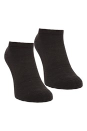 Merino Explorer Mens Trainer Socks 2-Pack Black