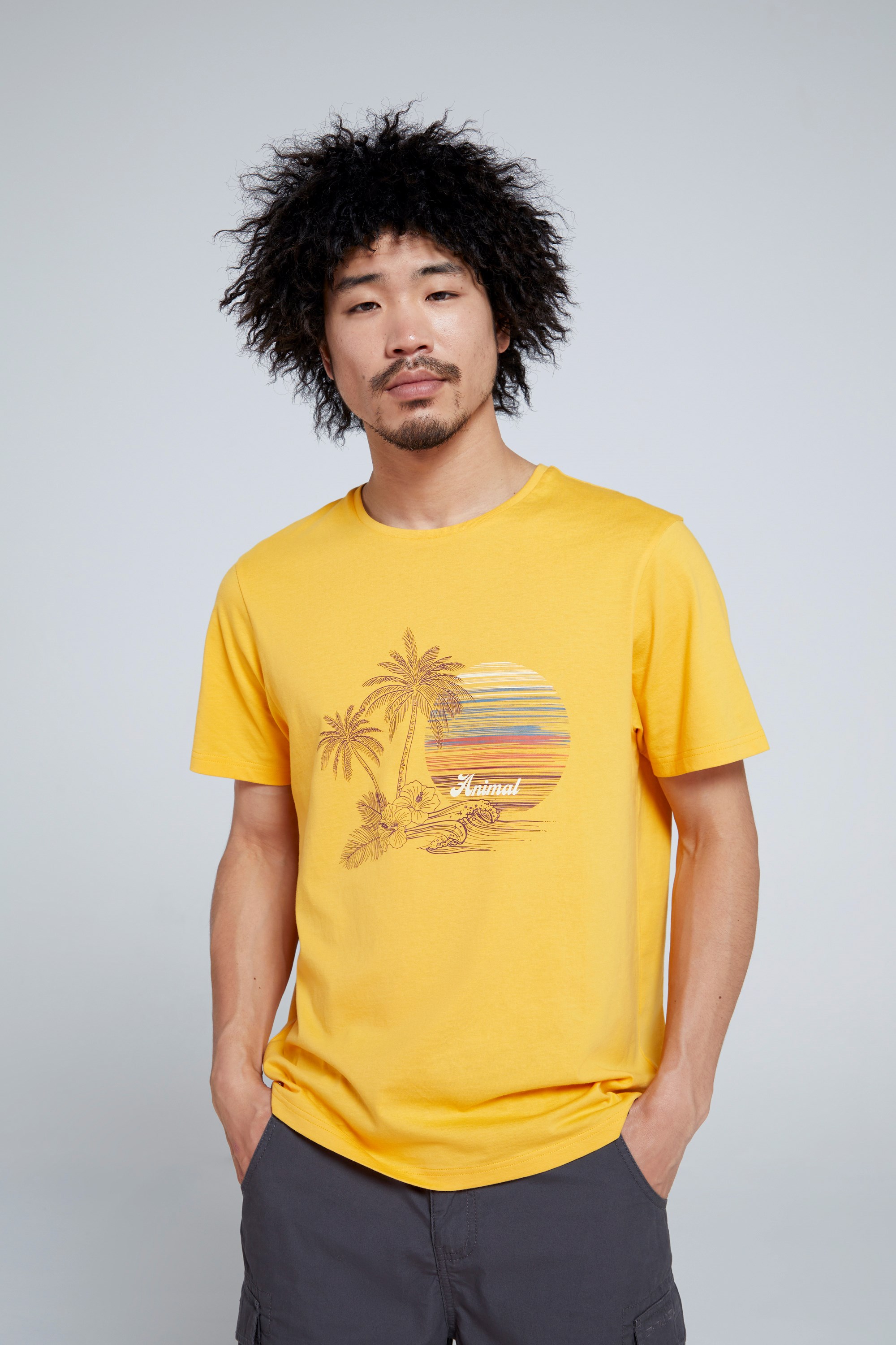Classico Palm Mens Organic T-Shirt - Yellow