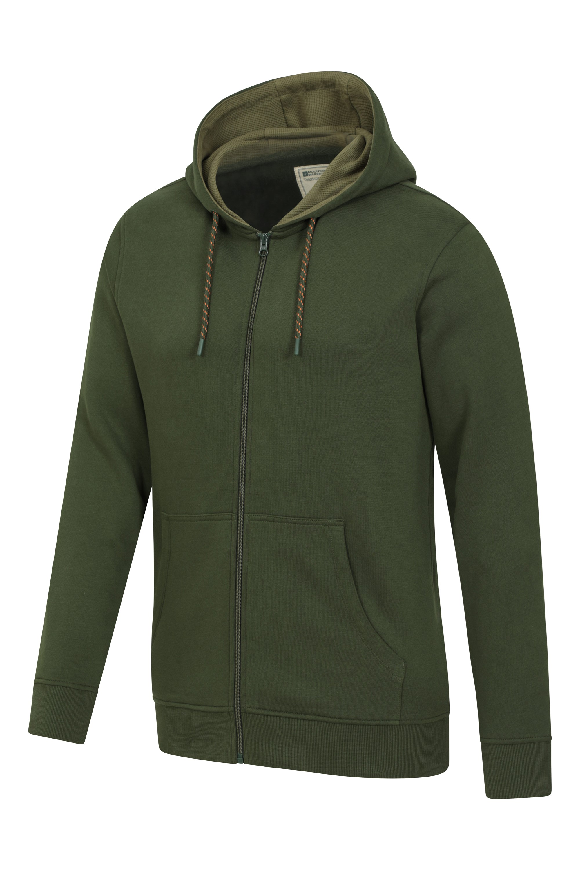 Zip-up hoodie in cotton - Dark Green