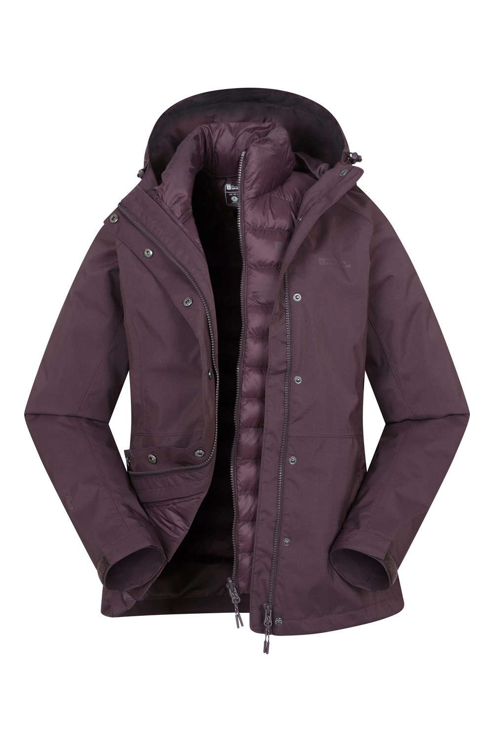 Mountain Warehouse Alaskan Damen 3 in 1 Kurzjacke Damen wasserdicht Mantel - Bild 22 von 41
