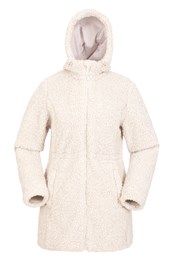 Pine Womens Longline Fleece Jacket Cream
