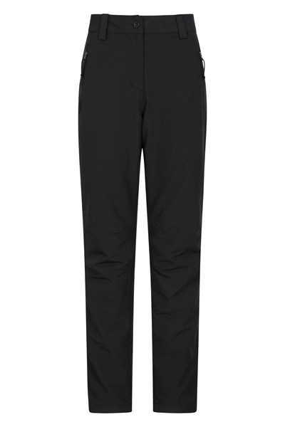 Arctic II Fleece Lined Stretch Womens Trousers - Long Length - Black