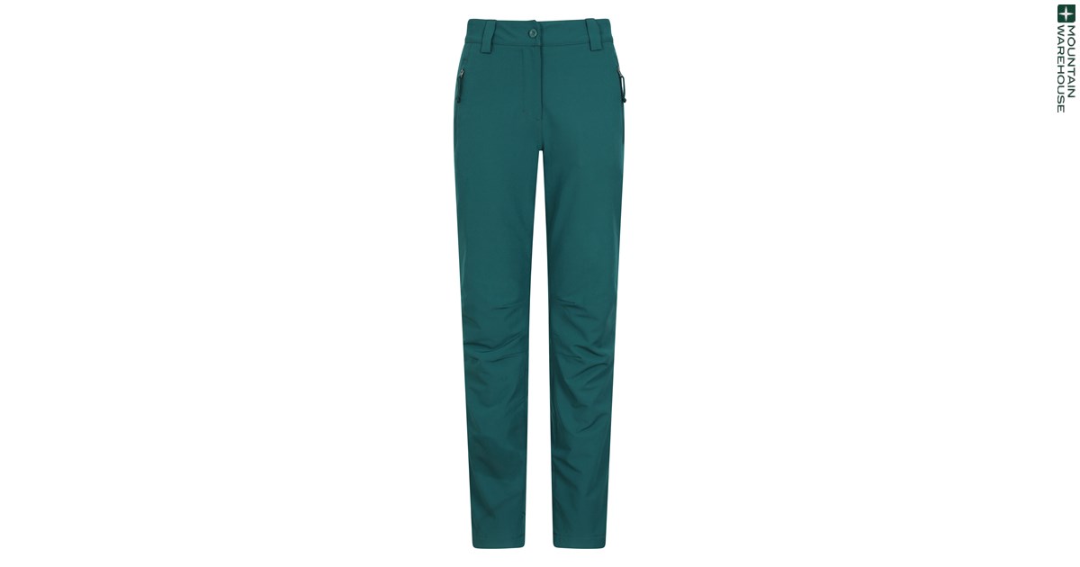 Thermal Skinny Outdoor Pants Forest Green Fleece Lined