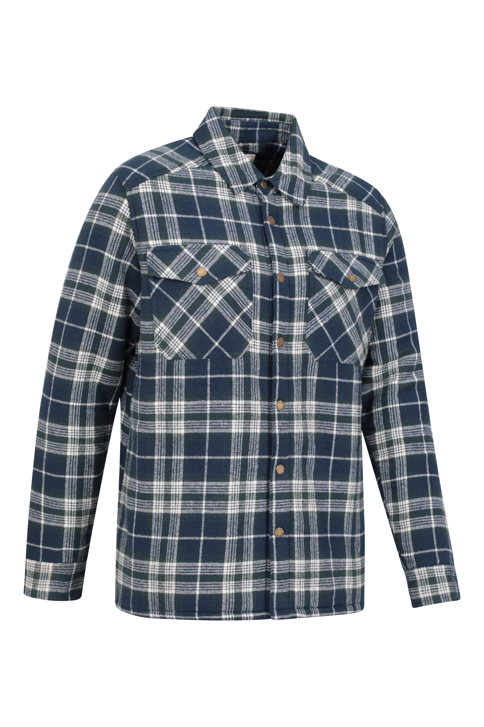 Mountain Warehouse Pinn Mens Sherpa Lined Flannel Shirt - Dark Blue | Size 3XL