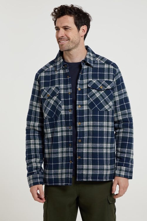 Mens Sherpa Fleece Lined Plaid Flannel Shirts Jackets Casual Thermal Button  Up Jackets Winter Warm Work Coat Plush Outwear