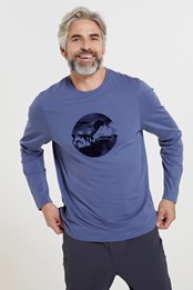 T-shirt Coton Biologique Homme Mountain Road Bleu Indigo