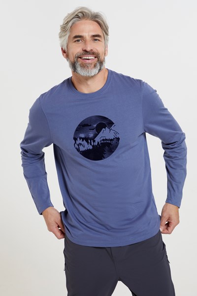 Mountain Road Mens Organic T-Shirt - Blue