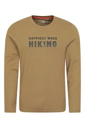 Happies Hiking - męski t-shirt z bawełny organicznej KHAKI