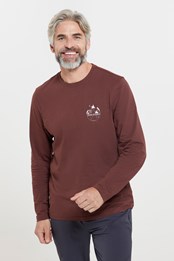 Down To Earth - męski t-shirt z bawełny organicznej Czerwień burgundzka