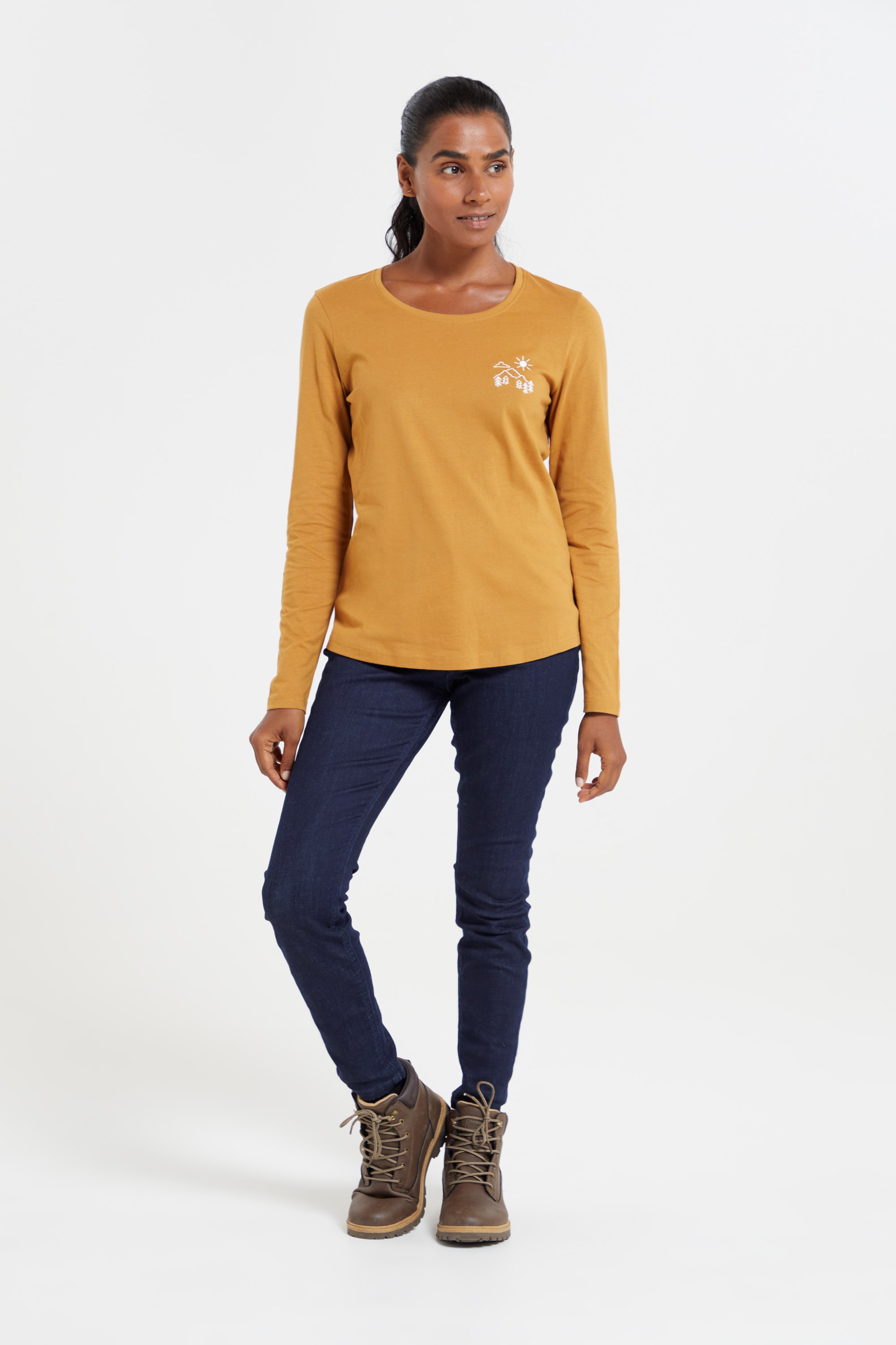 Embroidered Mountain Logo Womens Top