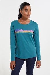 Wander Rainbow T-shirt Coton biologique Femme Bleu Teal