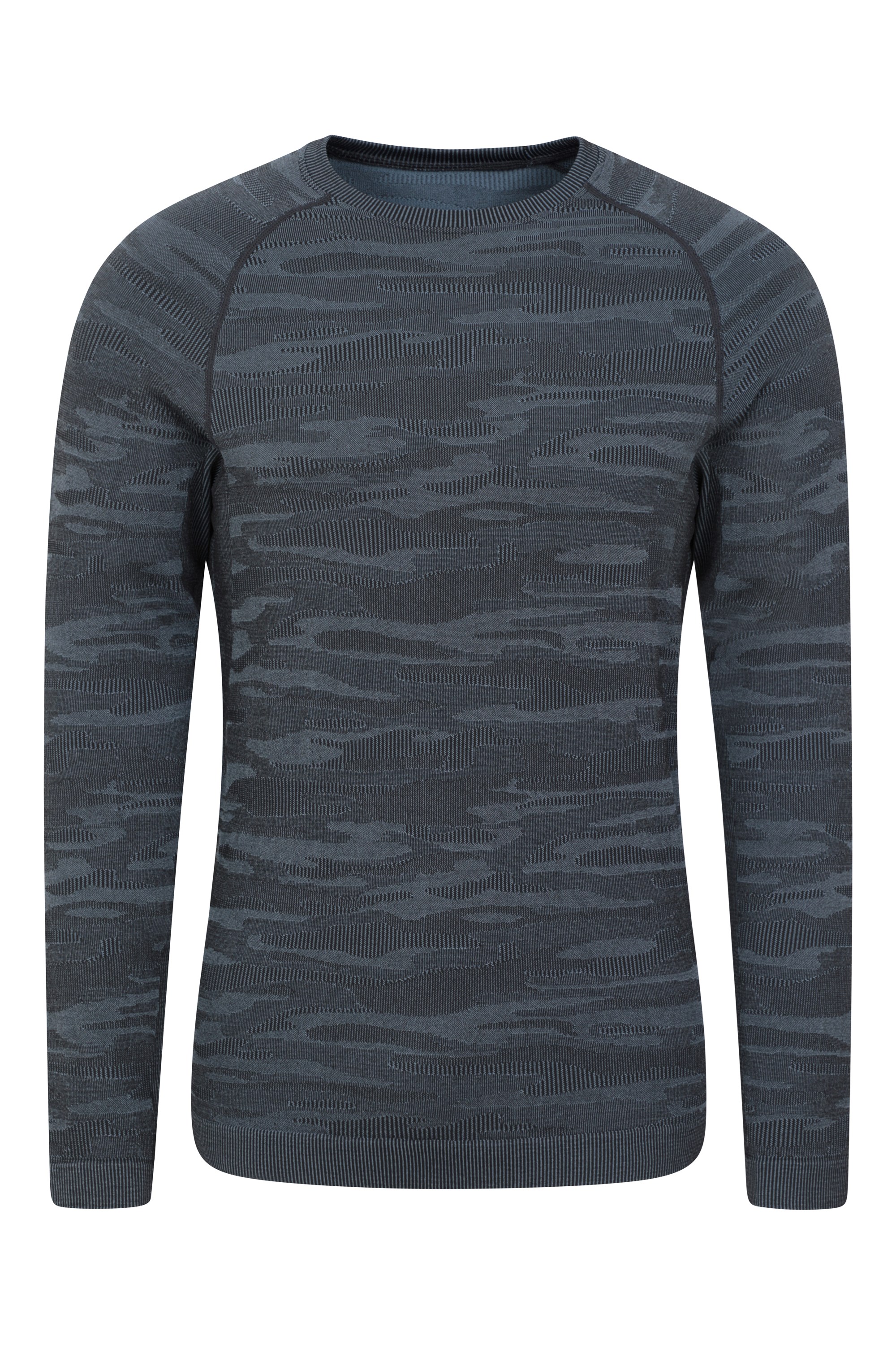 Alpine Camo Nahtloses Herren Baselayer-Top - Blau