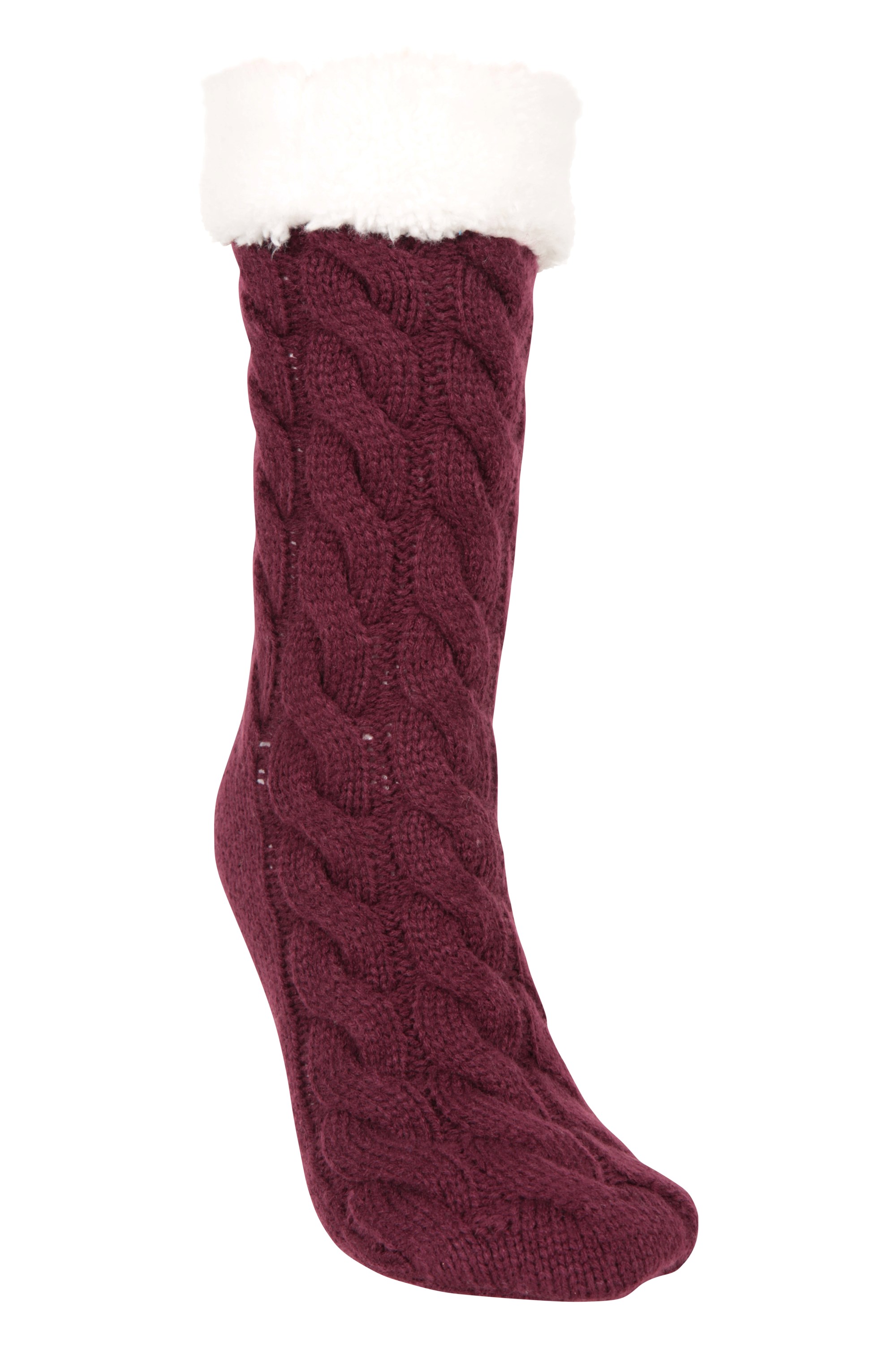 Buy Womens Winter Cozy Thick Fleece Slipper Socks, Non Skid Soles,Fluffy  Warm purple Online at desertcartINDIA