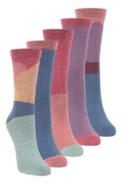 Seasons Womens Polygiene Socks 5-Pack Purple