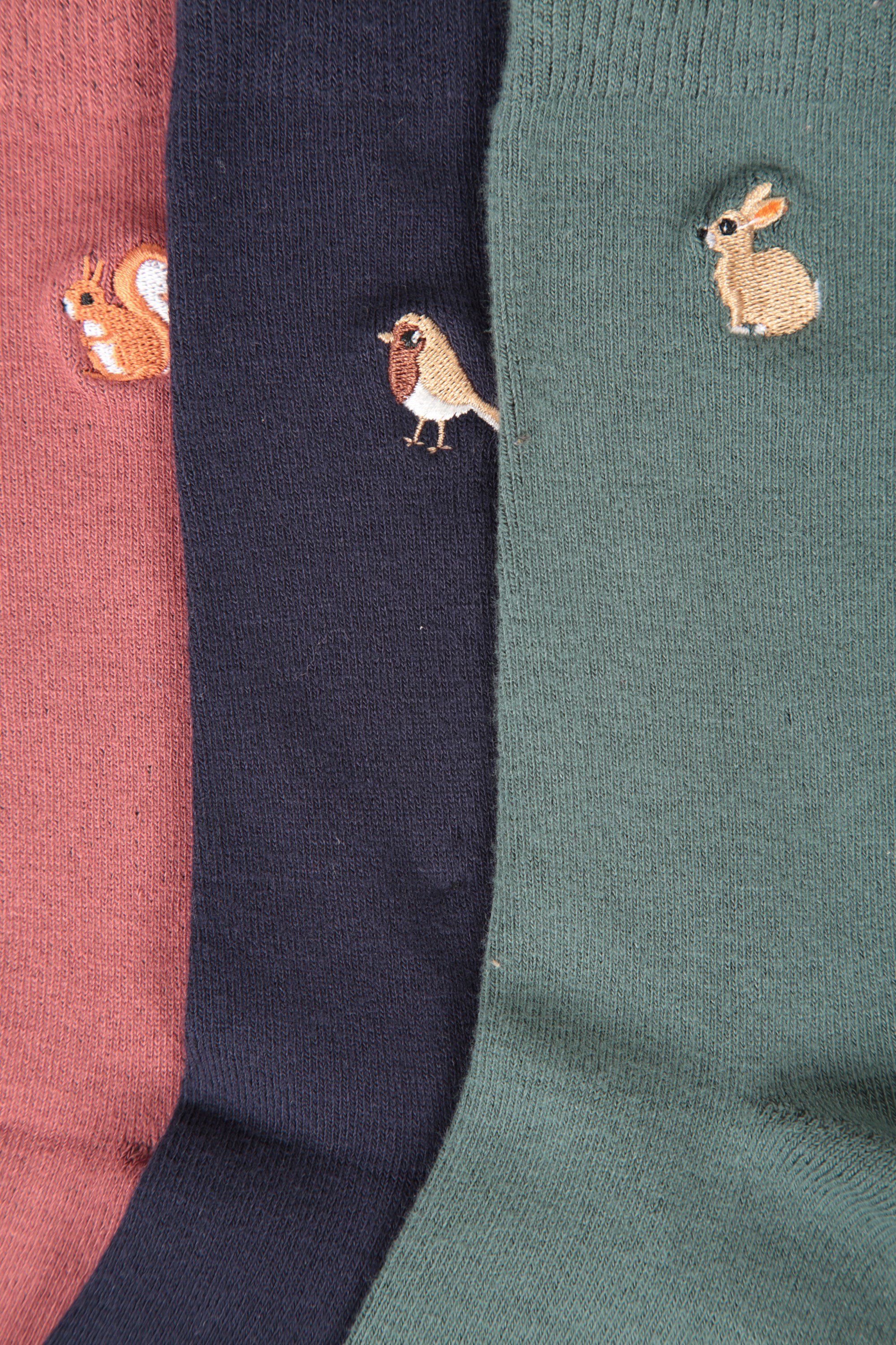 Womens Embroidered Socks 3-Pack