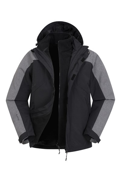 District Extreme Mens 3 in 1 Waterproof Jacket - Black