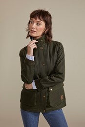 Dartmoor chaqueta de algodón encerado para mujer Caqui