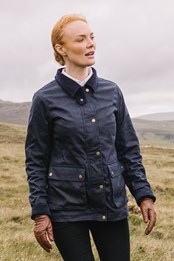 Dartmoor chaqueta de algodón encerado para mujer Azul Marino