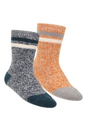 Grippi Chaussettes En Tissu Mélangé  Enfant - Lot de 2 Bleu