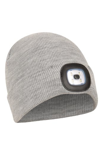 Highlands Womens Light Up Beanie Light Grey