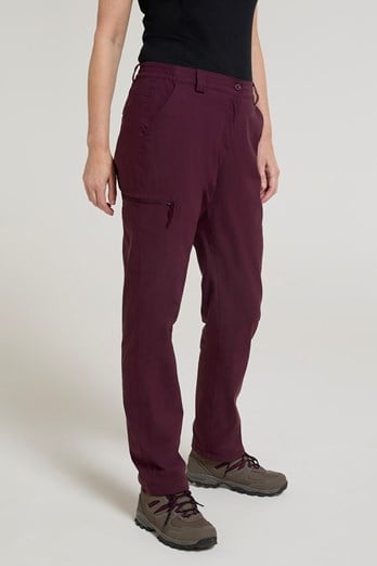 Winter Hiker Stretch Womens Fleece Lined Pants Burgundy