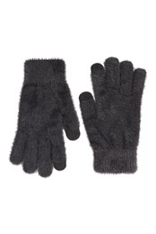 Miękkie damskie rękawiczki z obsługą ekranów dotykowych Czarny