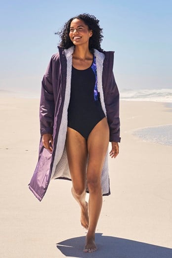 Tidal Womens Waterproof Changing Robe Dark Purple