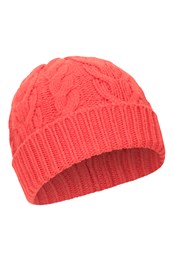 Whitby Womens Cable-Knit Beanie Red