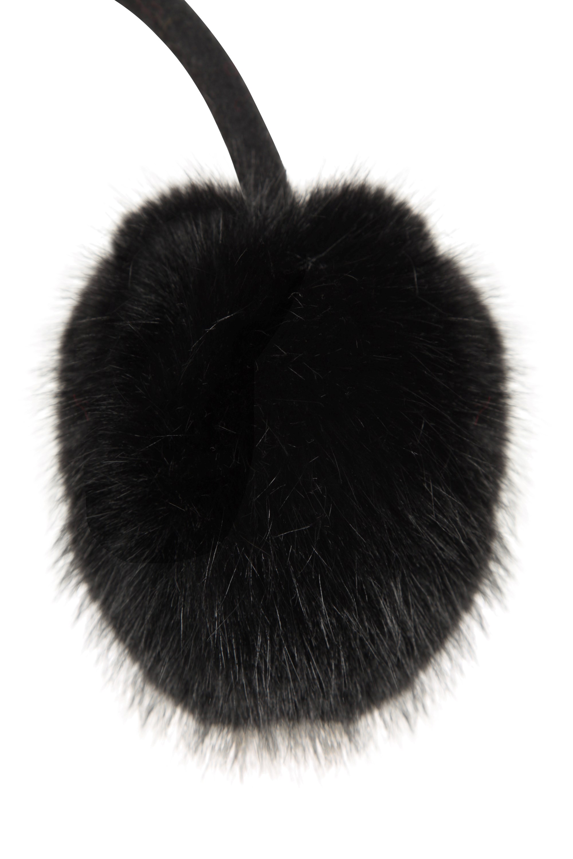 womens faux fur earmuffs MUFF BLACK