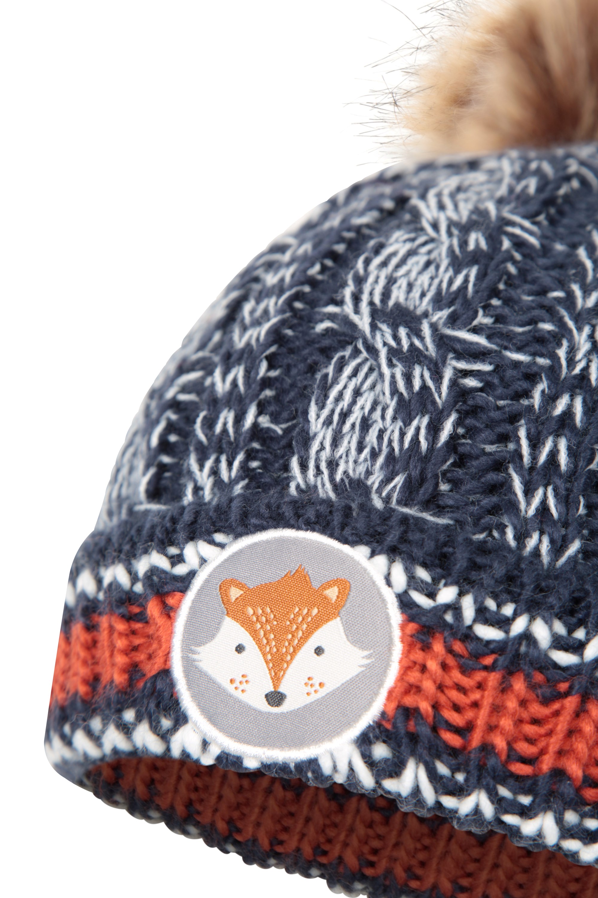 Badged Kids Pom-Pom Thermal Beanie
