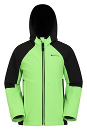 Electric Kids Panelled Softshell Jacket Lime Punch