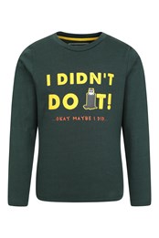 I Didn'T Do It T-Shirt En Coton Biologique Enfant Vert Foncé