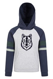 Flock Wolf - dziecięca bluza z kapturem z bawełny organicznej Szary