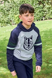 Flock Wolf Kids Organic Hoodie Grey