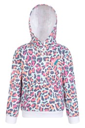 Dziecięca bluza z kapturem z nadrukiem leoparda Brązowy