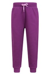 Kids Stripe Pull-On Fleece Joggers Purple