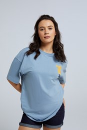 Octavia Womens Organic Sunflower T-Shirt Blue
