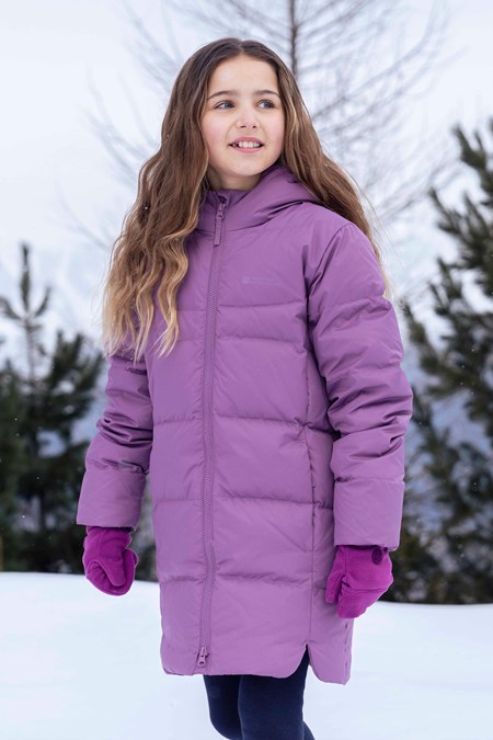 Mini Boden Girls Longline Padded Puffer Jacket Coat Toggle Sweet Pink Size  11-12
