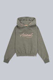 Freya Kids Organic Crop Hoodie Khaki