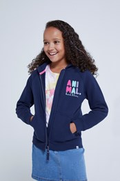 Gracey Kids Organic Stacked Hoodie Navy